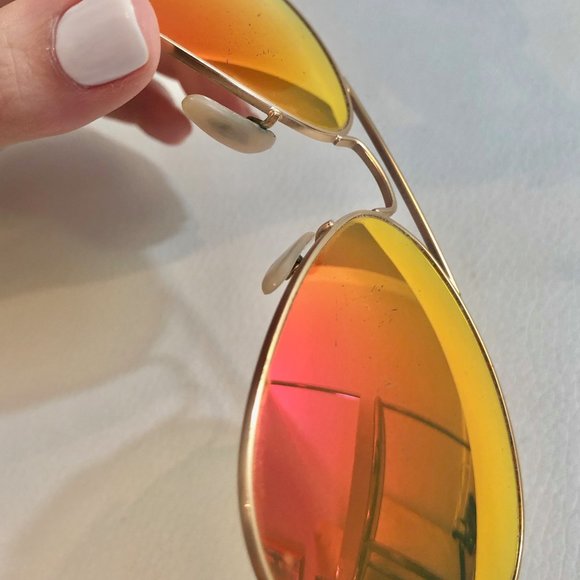 Orange and Gold Reflective Ray-Ban Aviators - Picture 6 of 7